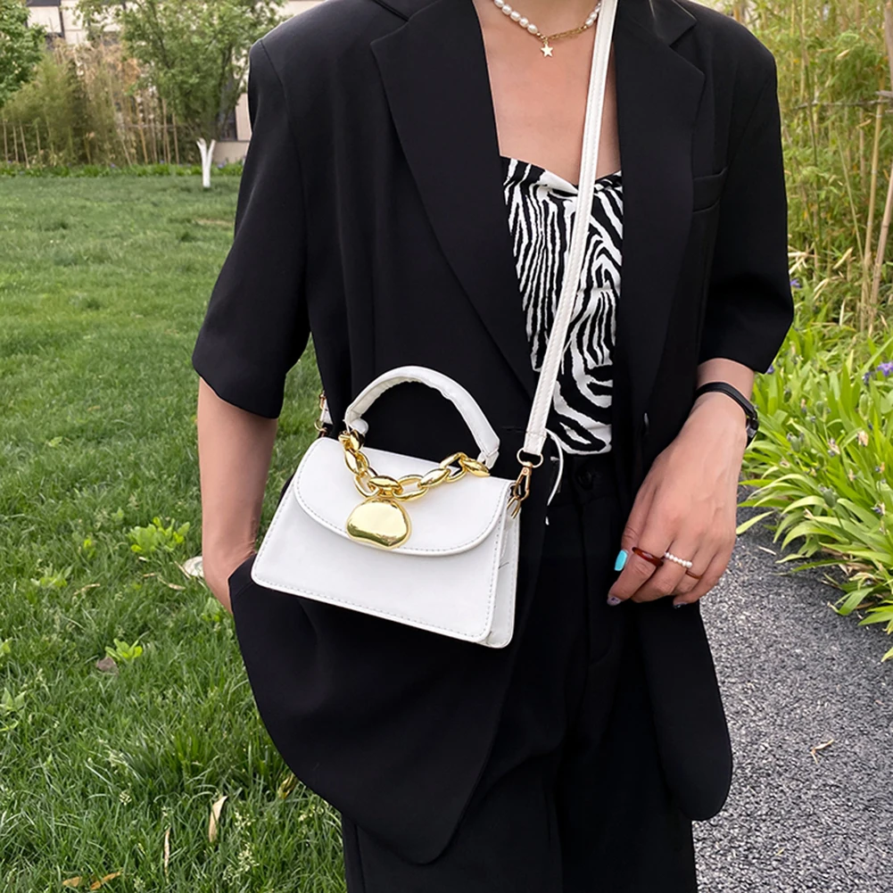 Casual Pure Color Chain Handbag Purse Women PU Leather Pure Color Shoulder Bag Casual Retro Thick Chain Messenger Bag
Casual Pure Color Chain Handbag Purse Women PU Leather Pure Color Shoulder Bag Casual Retro Thick Chain Messenger Bag