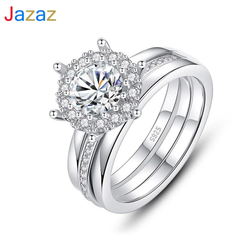 Роскошные Блестящие Свадебные кольца Jazaz Real 1 карат муассанит высшее качество 100% искусственное серебро свадебные подарки B0914
Роскошные Блестящие Свадебные кольца Jazaz Real 1 карат муассанит высшее качество 100% искусственное серебро свадебные подарки B0914