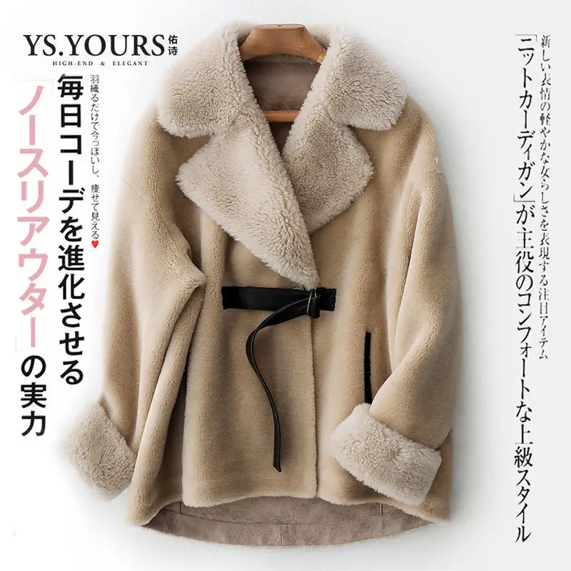 Women 2021 Winter Fashion Real Wool Fur Overcoat Female Sheep Shearing Jacket Casual Warm Coats Ladies Outwear with Belt
Women 2021 Winter Fashion Real Wool Fur Overcoat Female Sheep Shearing Jacket Casual Warm Coats Ladies Outwear with Belt