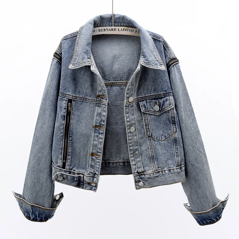 Korean Spring Denim Jacket Women Vintage Student Outwear Chaquetas Mujer Loose Zipper Long sleeve Short Jeans Jacket Coat Female
Korean Spring Denim Jacket Women Vintage Student Outwear Chaquetas Mujer Loose Zipper Long sleeve Short Jeans Jacket Coat Female