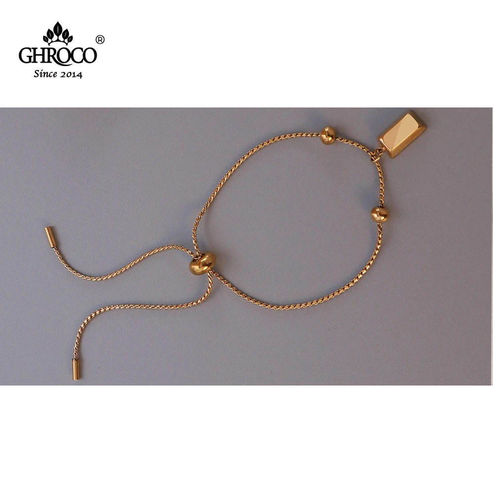 CHROCO French-style Pull Buckle Adjustable Gold Brick Steel Ball Bracelet Fashionable Atmospheric Style Best Gift for Girls
CHROCO French-style Pull Buckle Adjustable Gold Brick Steel Ball Bracelet Fashionable Atmospheric Style Best Gift for Girls