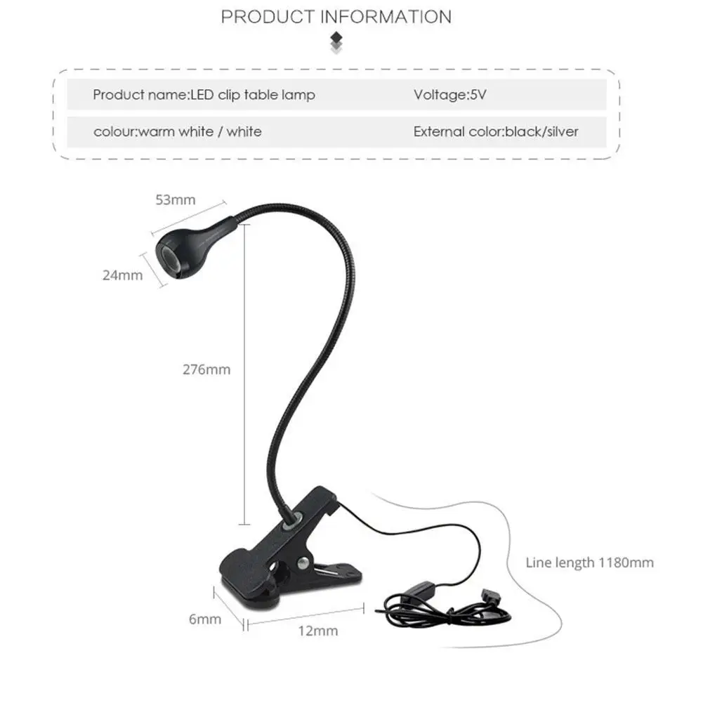 USB Flexible Reading LED Light Clip-on Beside Bed Table with and White Warm Lamp Light Desk Option Light Z6D6
USB Flexible Reading LED Light Clip-on Beside Bed Table with and White Warm Lamp Light Desk Option Light Z6D6