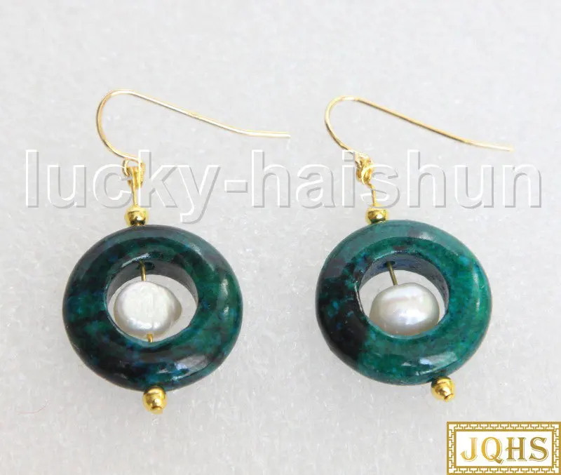 JQHS Genuine Dangle 10mm white pearls green Chrysocolla Earrings hook j11476
JQHS Genuine Dangle 10mm white pearls green Chrysocolla Earrings hook j11476