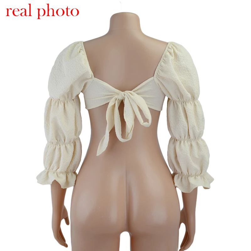 Cryptographic Square Collar Fashion Wave Lantern Sleeve Blouse Shirts Sexy Backless Summer Cropped Top Blouse Women Blusas Chic
Cryptographic Square Collar Fashion Wave Lantern Sleeve Blouse Shirts Sexy Backless Summer Cropped Top Blouse Women Blusas Chic