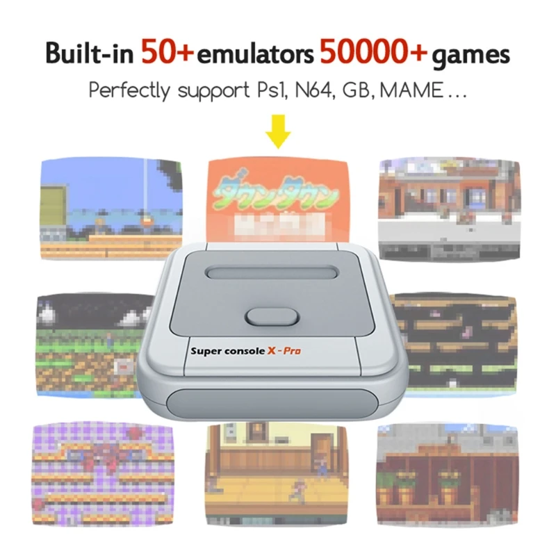 Retro Game Console with Dual 2.4GHz Wireless Controllers, Built in 50+ Emulators with 41,000+/33000+ Games for PS1,N64
Retro Game Console with Dual 2.4GHz Wireless Controllers, Built in 50+ Emulators with 41,000+/33000+ Games for PS1,N64