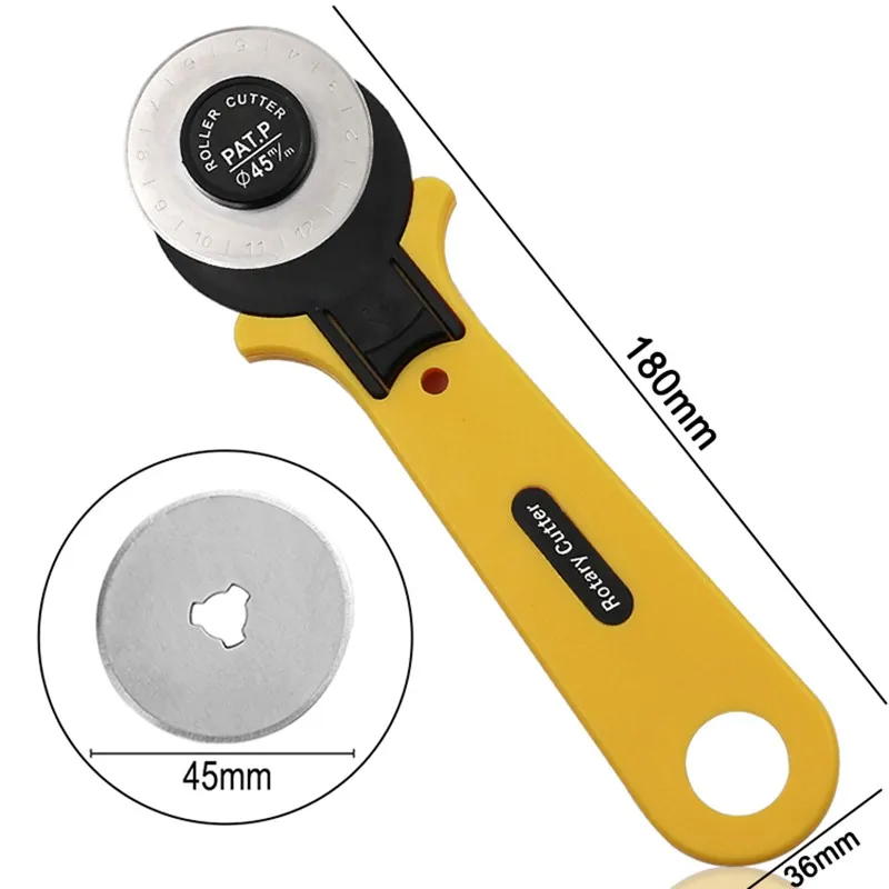 28mm 45mm Patchwork Roller Wheel Round Knife Cloth Cutting Knife Knife Leather Craft Fabrics Rotary Cutter For Leather Fabrics
28mm 45mm Patchwork Roller Wheel Round Knife Cloth Cutting Knife Knife Leather Craft Fabrics Rotary Cutter For Leather Fabrics