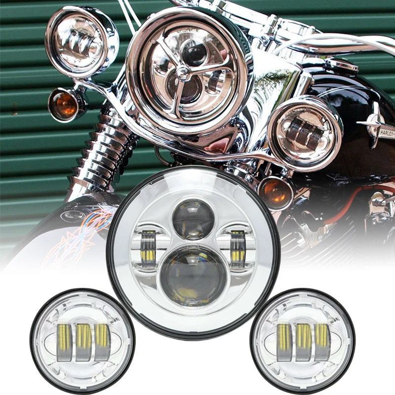 7" Inch Motor LED Headlight with 2PCS 4.5 Inch Fog Lamps For Motorcycle Light Electra Glide Softail Fat Boy Touring
7" Inch Motor LED Headlight with 2PCS 4.5 Inch Fog Lamps For Motorcycle Light Electra Glide Softail Fat Boy Touring