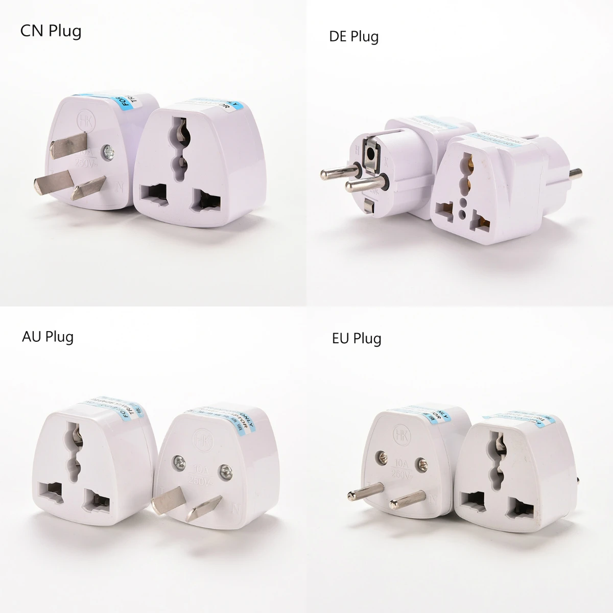 1pc Universal EU UK US GER AU CHN Plug Adapter European Germany Australia China Power Plug Socket White Travel Converter Plug
1pc Universal EU UK US GER AU CHN Plug Adapter European Germany Australia China Power Plug Socket White Travel Converter Plug