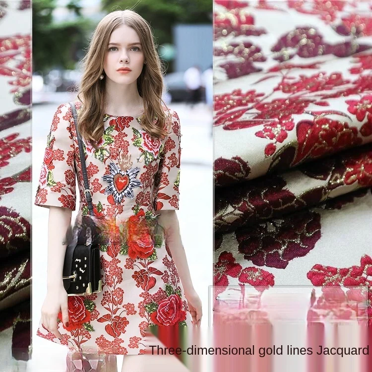 Gold silk flower bumpy three-dimensional yarn-dyed jacquard fabric, sewing fabric factory shop is not out of stock
Gold silk flower bumpy three-dimensional yarn-dyed jacquard fabric, sewing fabric factory shop is not out of stock