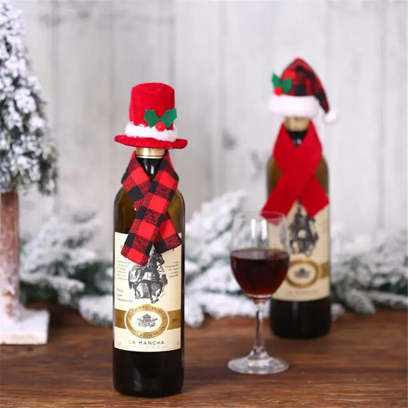 2pcs/set Scarf&Hat Knitted Red Wine Bottle Decoration Novelty Scarf Bear Tassel Santa Claus Hat For Home Christmas Decorations
2pcs/set Scarf&Hat Knitted Red Wine Bottle Decoration Novelty Scarf Bear Tassel Santa Claus Hat For Home Christmas Decorations