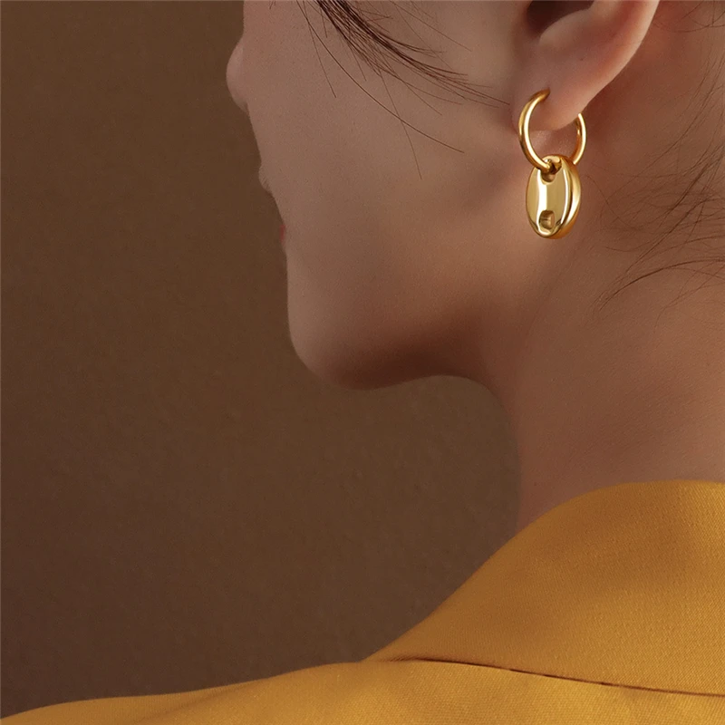 Fashion Gold Color Pig Nose Hoop Earrings for Women Punk Accessories Pierced Jewelry Retro 316l Stainless Steel Eardrop Brincos
Fashion Gold Color Pig Nose Hoop Earrings for Women Punk Accessories Pierced Jewelry Retro 316l Stainless Steel Eardrop Brincos