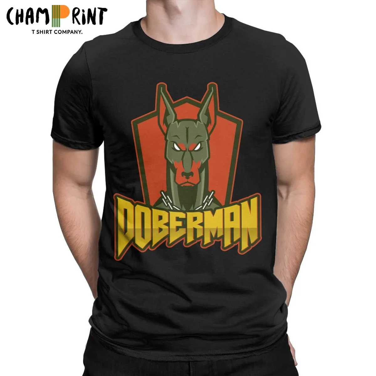 Хипстерские футболки Doberman с изображением злого взгляда для мужчин из чистого