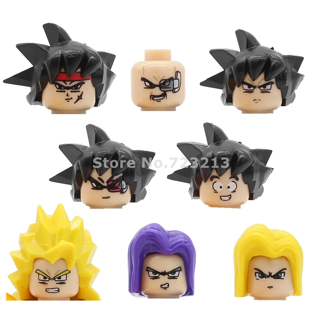 Feleph мультфильм Сон Гоку фигурка голова лицо Broli Burdock Gogeta Vegeta строительные блоки