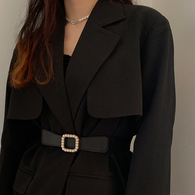 Elastic Belt Women's Ins Style Pearl Fashion Decoration Suit Coat with Skirt Sweater Waist-Slimming Belt Trendy Black
Elastic Belt Women's Ins Style Pearl Fashion Decoration Suit Coat with Skirt Sweater Waist-Slimming Belt Trendy Black
