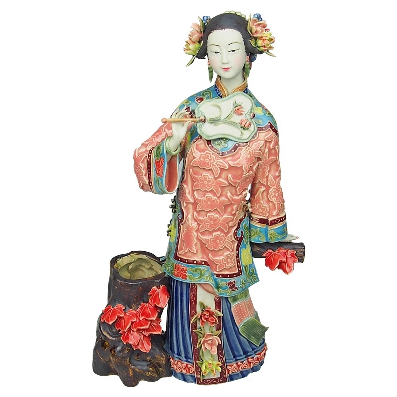 Shiwan doll boutique master works autumn ladies figure crafts ceramic ornaments send foreigners creative gift 
Shiwan doll boutique master works autumn ladies figure crafts ceramic ornaments send foreigners creative gift
