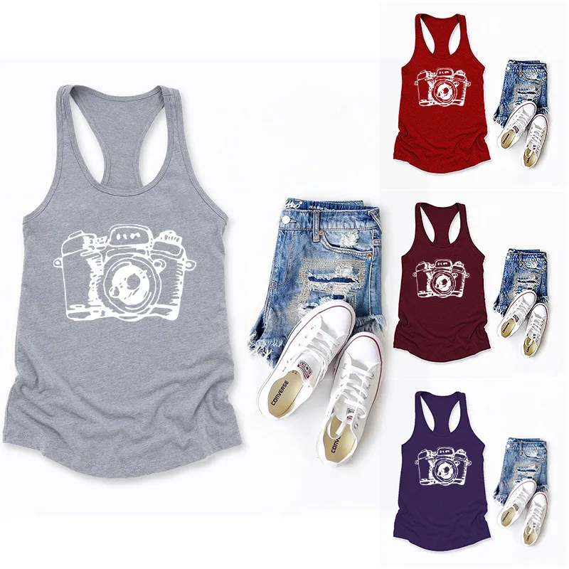 Vintage Camera Printed Crop Top Women Sleeveless O Neck Tank Top Summer Ladies Casual Loose Vest Haut Femme Ropa Mujer
Vintage Camera Printed Crop Top Women Sleeveless O Neck Tank Top Summer Ladies Casual Loose Vest Haut Femme Ropa Mujer