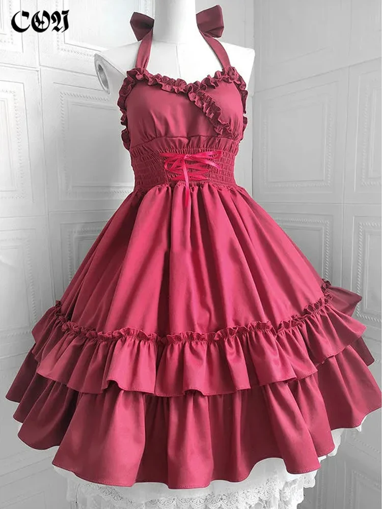 Con Women Classical Elegant Backless Suspender Lolita Dress Summer Original Female Solid Color JSK Strap Dress
Con Women Classical Elegant Backless Suspender Lolita Dress Summer Original Female Solid Color JSK Strap Dress