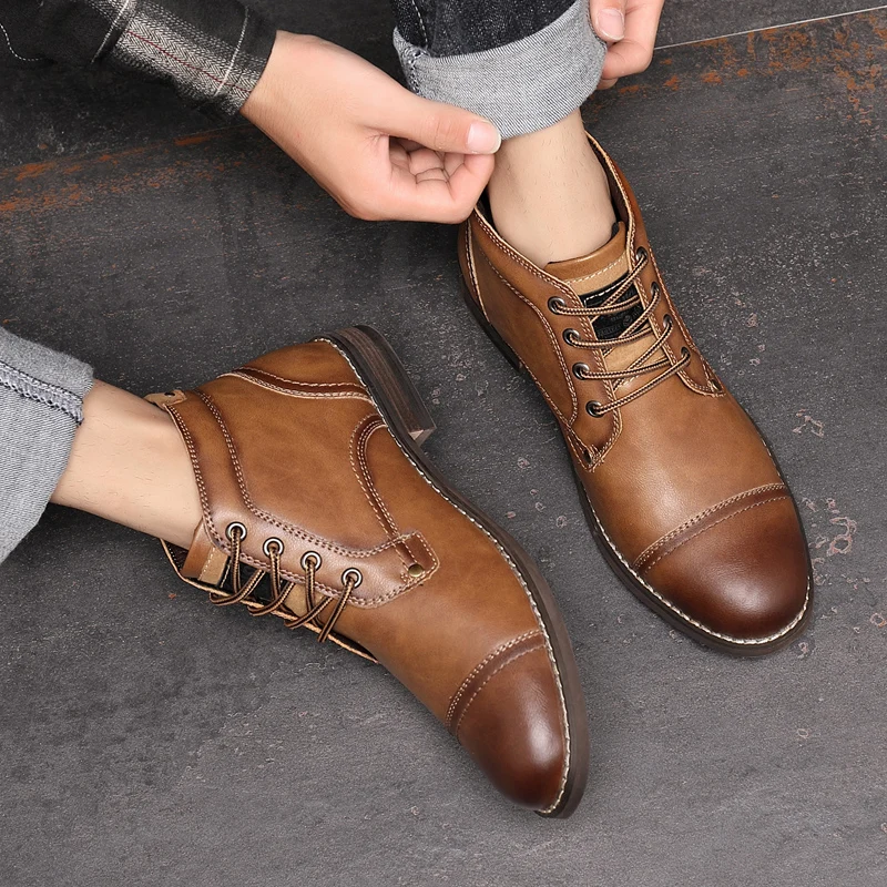 Quality British Style Pointed Toe Motorcycle Boots Men's Retro Casual Leather Boots Brand Design Classic Male Cowboy Ankle Boots
Quality British Style Pointed Toe Motorcycle Boots Men's Retro Casual Leather Boots Brand Design Classic Male Cowboy Ankle Boots