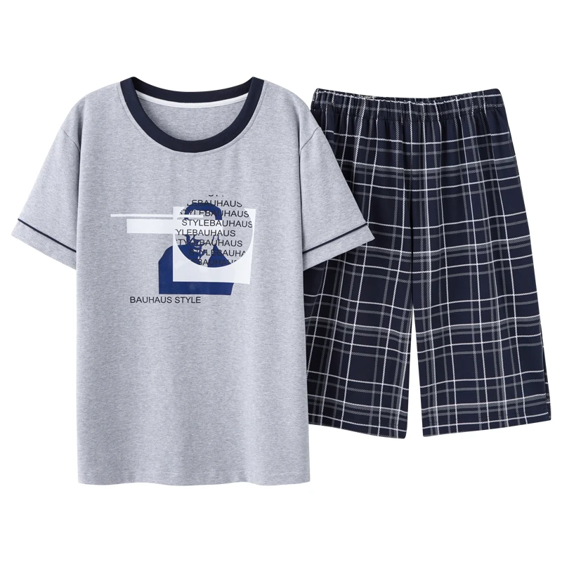 Sleepwear Casual Men's Pajamas Suit Loose Home Wear Short Sleeve Cute Letters Comfortable Summer Loose Soft Korean Large Size
Sleepwear Casual Men's Pajamas Suit Loose Home Wear Short Sleeve Cute Letters Comfortable Summer Loose Soft Korean Large Size