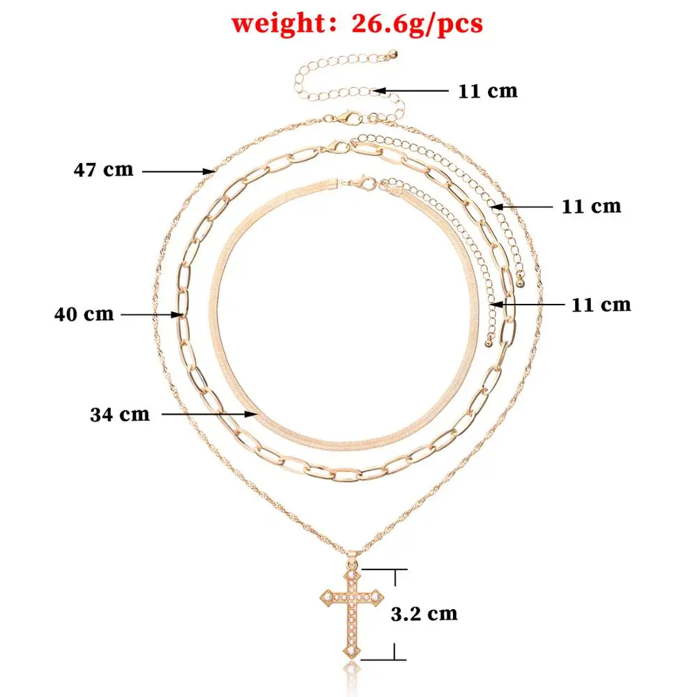 Fashion Cross Pendant Necklace For Women Multi Layer Gold Silver Color Chokers Necklace On Neck Collar Bijoux Gift
Fashion Cross Pendant Necklace For Women Multi Layer Gold Silver Color Chokers Necklace On Neck Collar Bijoux Gift