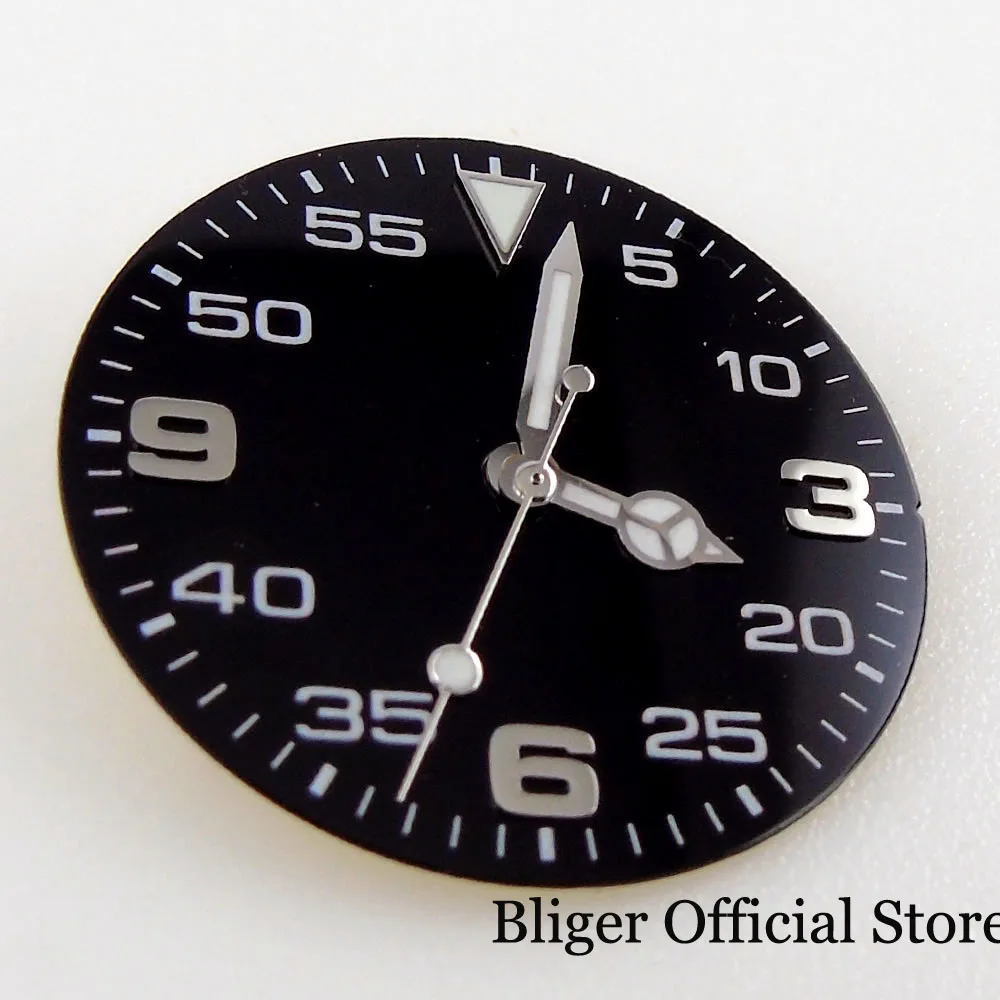 BLIGER Polished Men 39mm Automatic Watch Case fit NH35A NH36A Seeing Glass Back Sterile Black Dial Luminous Hand Sapphire 
BLIGER Polished Men 39mm Automatic Watch Case fit NH35A NH36A Seeing Glass Back Sterile Black Dial Luminous Hand Sapphire