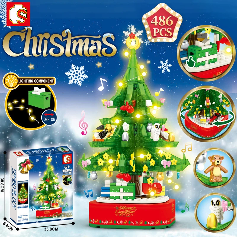 SEMBO Technical Rotating Music Box Building Blocks Ideas Santa Claus Model Diy Bricks Christmas Series Toys for Children
SEMBO Technical Rotating Music Box Building Blocks Ideas Santa Claus Model Diy Bricks Christmas Series Toys for Children