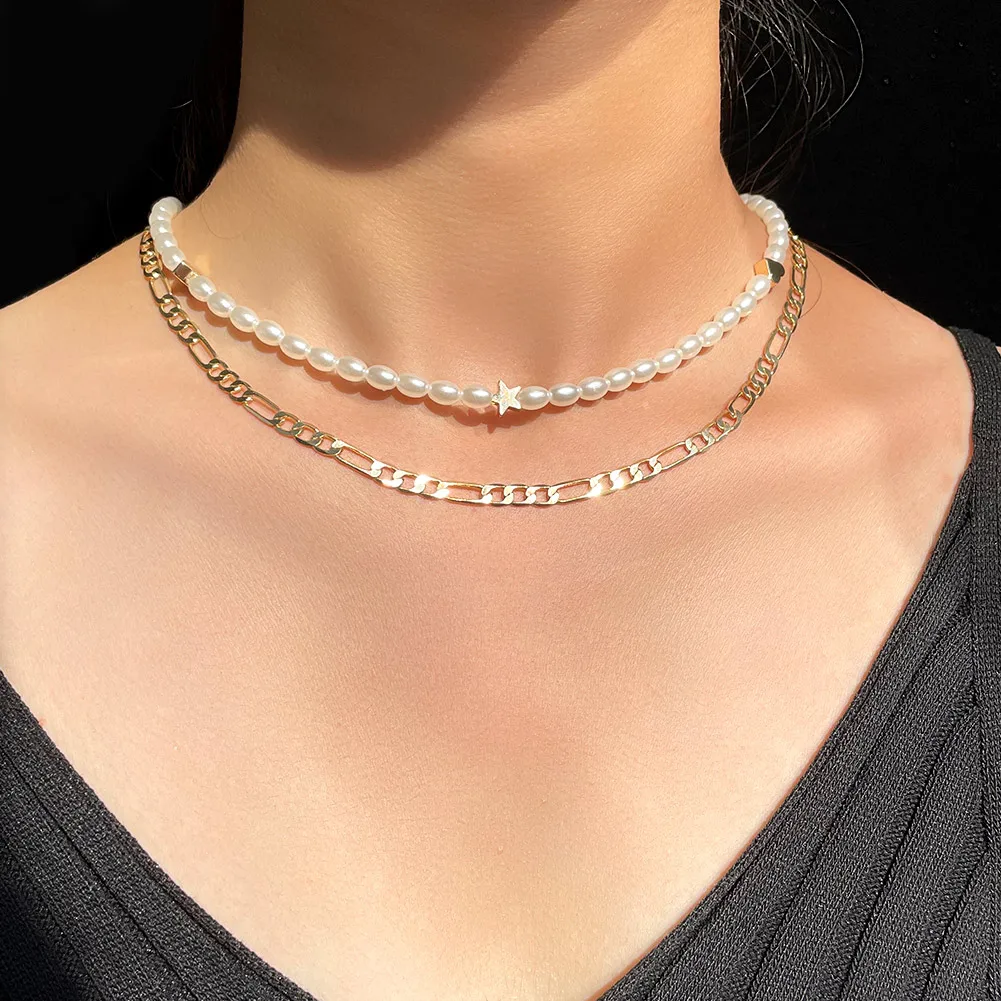 2 Pieces Handmade Pearl Beaded Chain Choker Necklace For Women Fashion Simple Clavicle Chain Necklace Bohemian Collar Jewelry
2 Pieces Handmade Pearl Beaded Chain Choker Necklace For Women Fashion Simple Clavicle Chain Necklace Bohemian Collar Jewelry