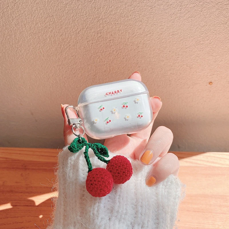 Cute Cherry Pattern Clear TPU Soft Cover For AirPods Pro 3 Wireless Bluetooth Earphone Case For AirPods 1 2 Cover Key Ring
Cute Cherry Pattern Clear TPU Soft Cover For AirPods Pro 3 Wireless Bluetooth Earphone Case For AirPods 1 2 Cover Key Ring