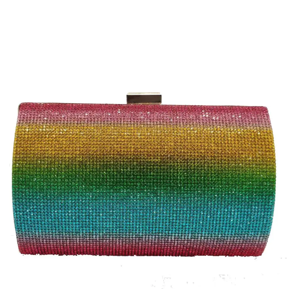 

rainbow Women New Arrival evening bags Diamonds Fashion Hanbags ladies party Clutches wish Crystal Gorgeous Purse