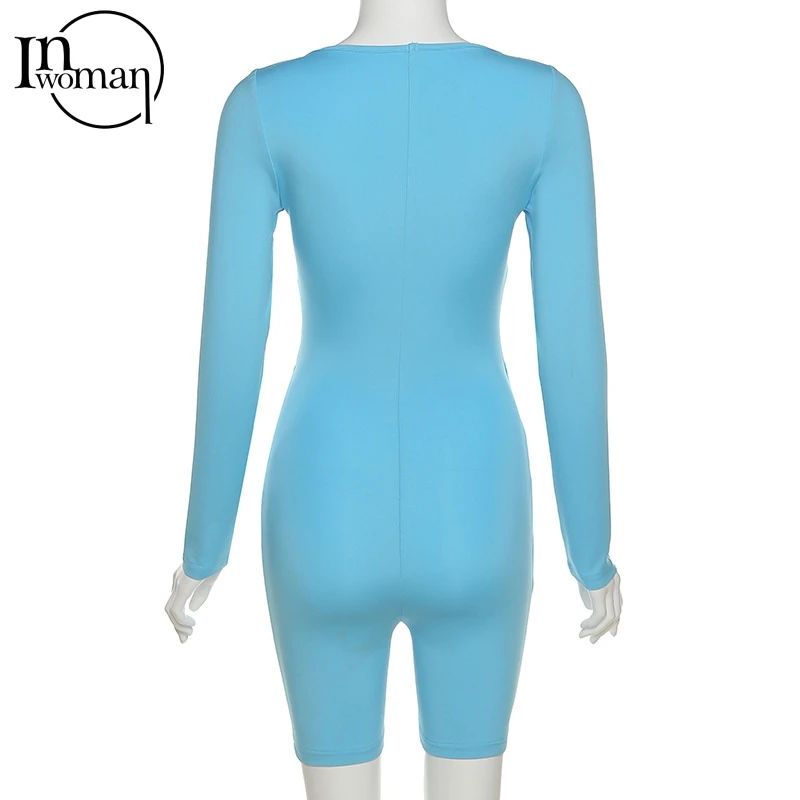 Inwoman Black White Blue Long Sleeve Rompers Womens Jumpsuit Shorts Female One Piece Sexy Summer Outfit Women Jumpsuit Playsuit 
Inwoman Black White Blue Long Sleeve Rompers Womens Jumpsuit Shorts Female One Piece Sexy Summer Outfit Women Jumpsuit Playsuit