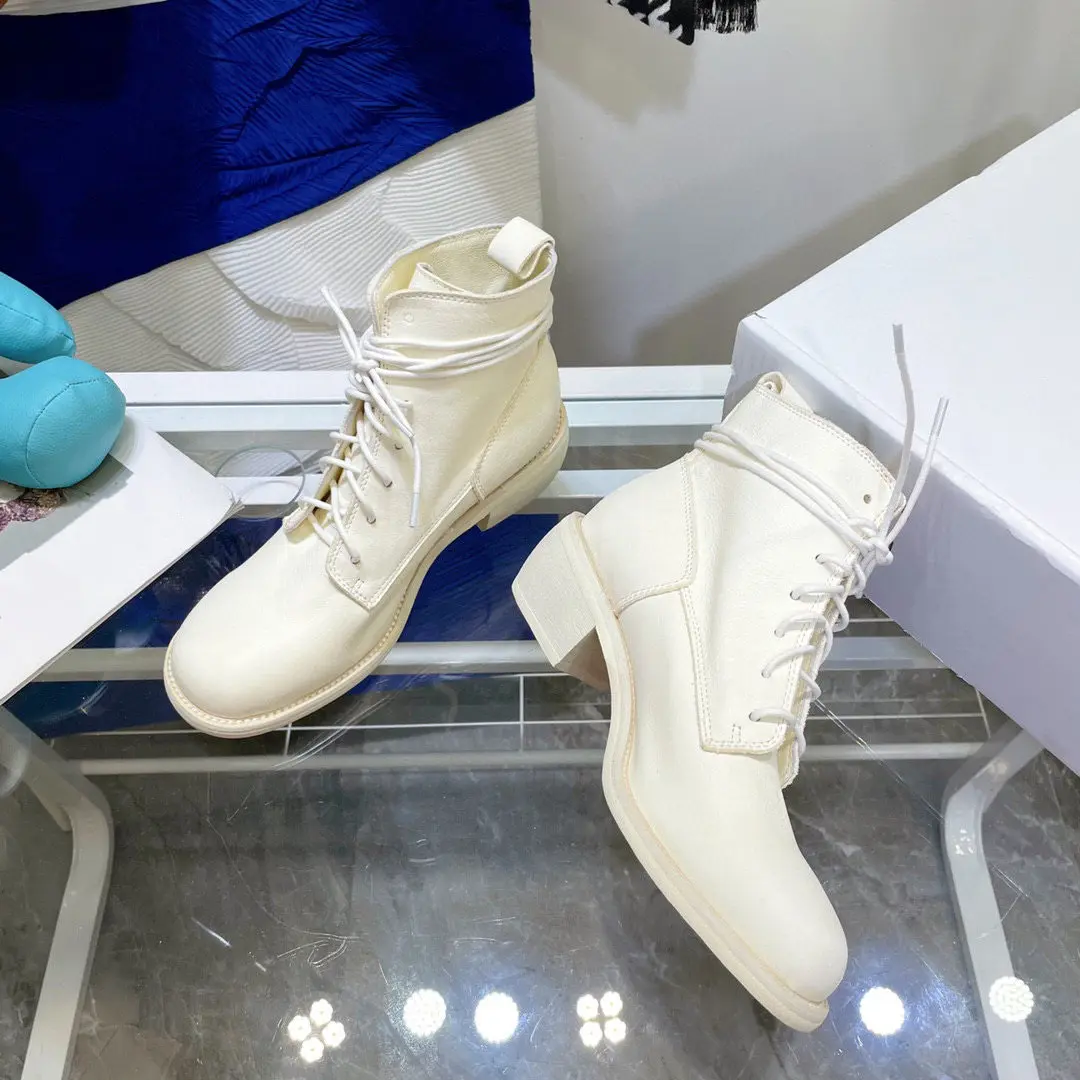 Casual Designer Chelsea Boots White Genuine Leather Lace Up Short Booties Martin Boots Motorcycle Boots Chunky Western Boots
Casual Designer Chelsea Boots White Genuine Leather Lace Up Short Booties Martin Boots Motorcycle Boots Chunky Western Boots