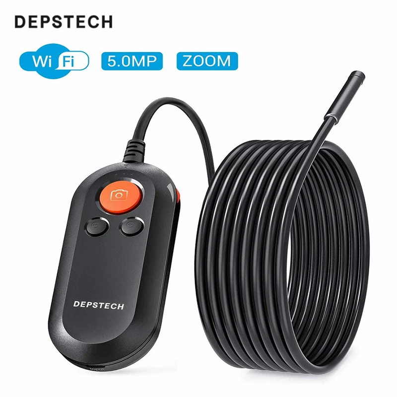 DEPSTECH 8,5 мм 5.0MP FHD Беспроводной эндоскоп 3x Цифровой зум Камера гибкий 6 Регулируемых светодиодов Wi-Fi бороскоп для Android и iOS
DEPSTECH 8,5 мм 5.0MP FHD Беспроводной эндоскоп 3x Цифровой зум Камера гибкий 6 Регулируемых светодиодов Wi-Fi бороскоп для Android и iOS