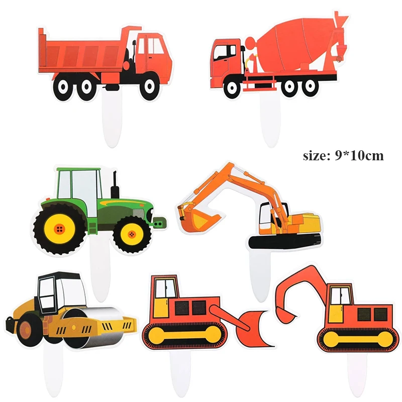 7pcs Happy Birthday Cake Topper Construction Truck Excavator Theme Cupcake Baby Shower Dessert Children's Day Party Table Decor
7pcs Happy Birthday Cake Topper Construction Truck Excavator Theme Cupcake Baby Shower Dessert Children's Day Party Table Decor