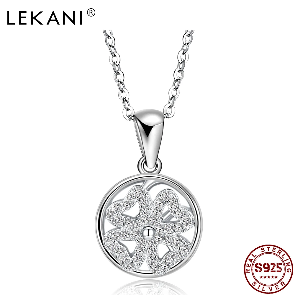 LEKANI 925 Sterling Silver Pendant Necklaces Heart-Shaped Flower Cubic Zirconia Can Rotate Wedding Women Necklace Fine Jewelry
LEKANI 925 Sterling Silver Pendant Necklaces Heart-Shaped Flower Cubic Zirconia Can Rotate Wedding Women Necklace Fine Jewelry