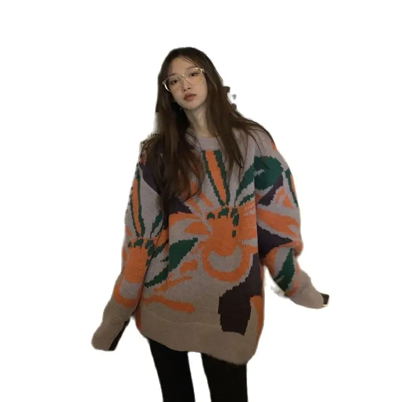 2021 Sun flower o Neck Vintage Argyle Sweater Women brown long Sleeve Knitted Sweaters Casual Spring Autumn Preppy Style tops
2021 Sun flower o Neck Vintage Argyle Sweater Women brown long Sleeve Knitted Sweaters Casual Spring Autumn Preppy Style tops