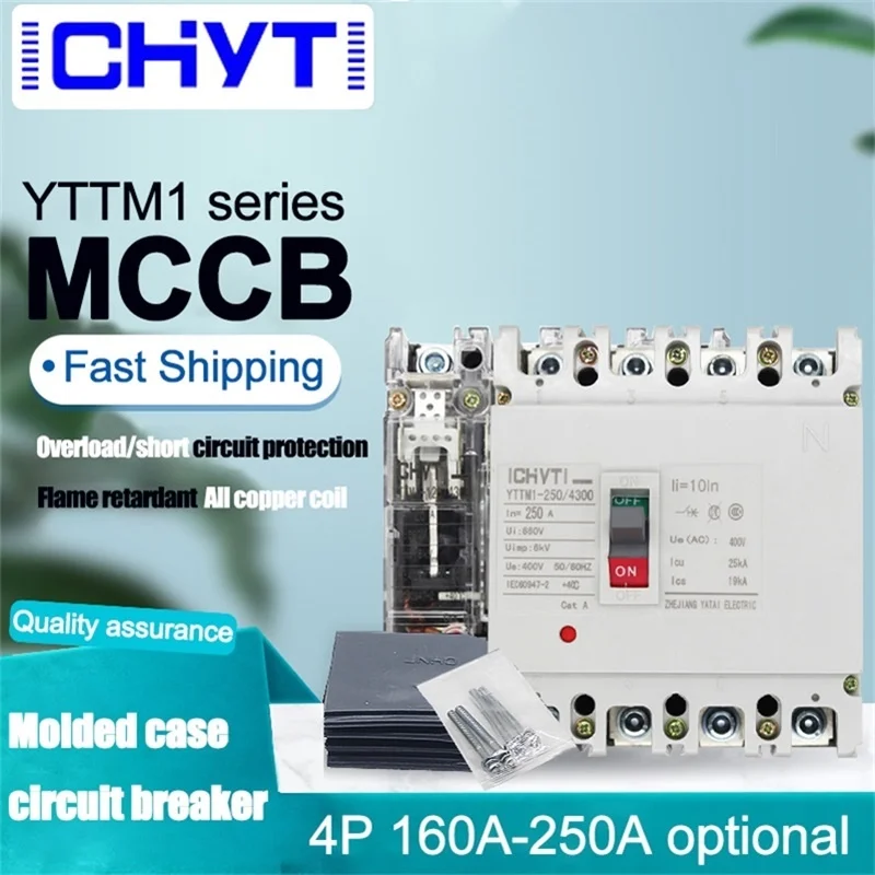 MCCB Moulded Case Circuit Breaker 250A Triple Phase 4P 4 Poles Ground Protector High Current Power Distribution
MCCB Moulded Case Circuit Breaker 250A Triple Phase 4P 4 Poles Ground Protector High Current Power Distribution