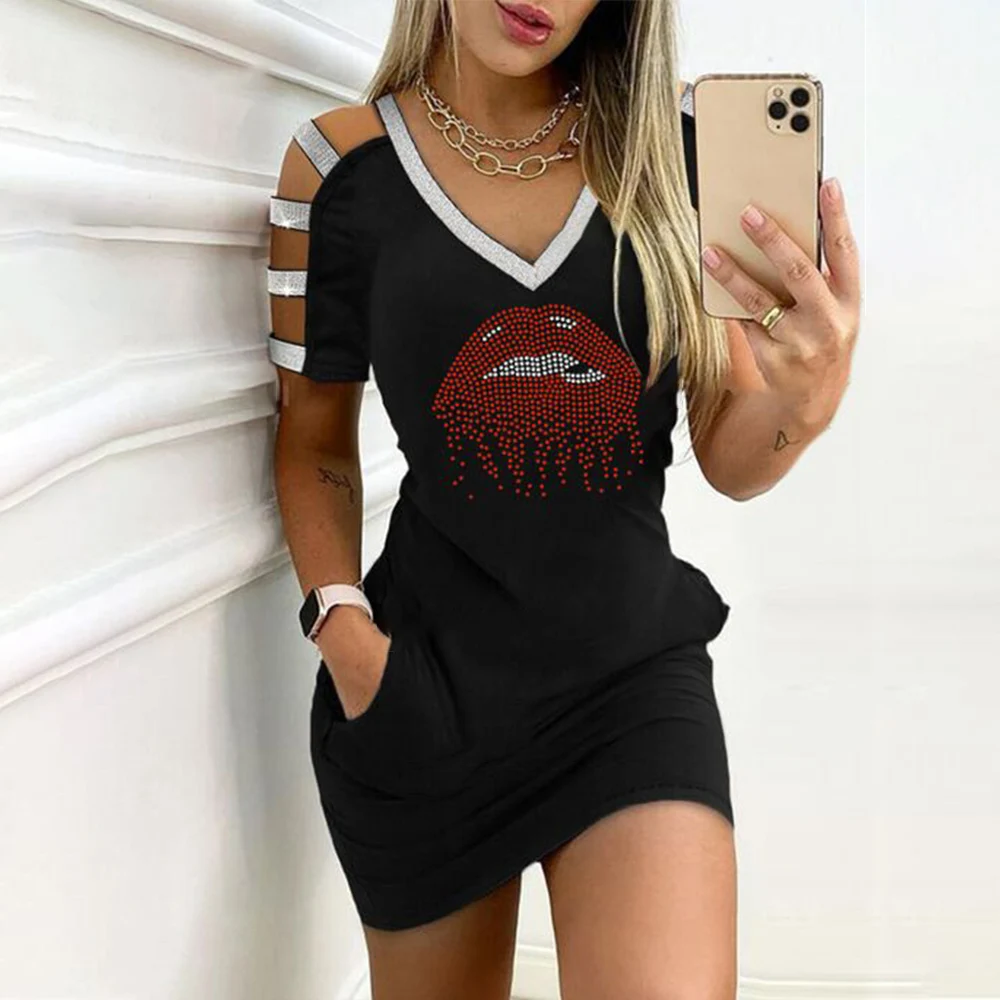 Sexy Bodycon Mini Dress for Women Summer Party Club Lips Printing Slim Fit Dress Summer Pocket V Neck Lady Dresses Camisole D30
Sexy Bodycon Mini Dress for Women Summer Party Club Lips Printing Slim Fit Dress Summer Pocket V Neck Lady Dresses Camisole D30