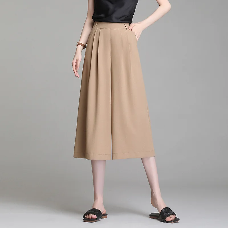 Khaki Capris for Women High Waist Black Wide Leg Pants Skirts Female Elegant Vintage Loose Casual Summer Pants M562
Khaki Capris for Women High Waist Black Wide Leg Pants Skirts Female Elegant Vintage Loose Casual Summer Pants M562