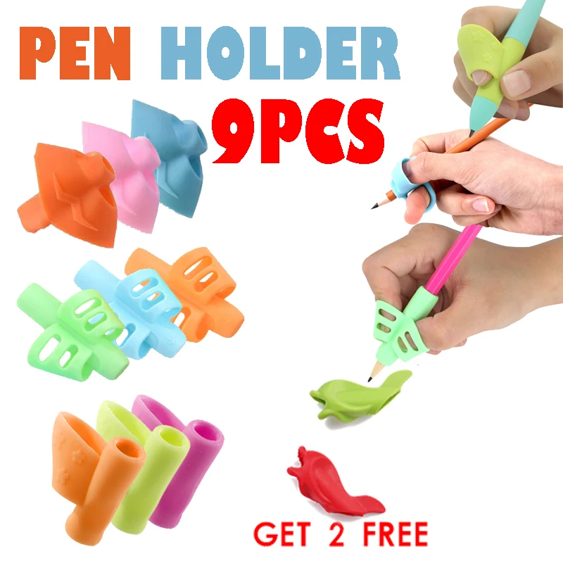 9pcs Children'S Writing Pencil Pen Holder Learning And Practicing Silicone Pen Assisted Holding Pen Posture Corrector Students
9pcs Children'S Writing Pencil Pen Holder Learning And Practicing Silicone Pen Assisted Holding Pen Posture Corrector Students
