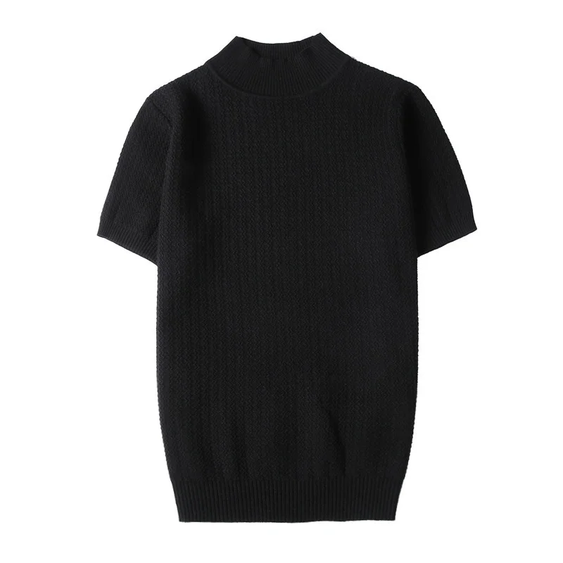 Spring New 2021 Short Sleeve Knitted Sweater Men Clothing Solid All Match Slim Fit Stretched Turtleneck Casual Pullovers 5Colors
Spring New 2021 Short Sleeve Knitted Sweater Men Clothing Solid All Match Slim Fit Stretched Turtleneck Casual Pullovers 5Colors