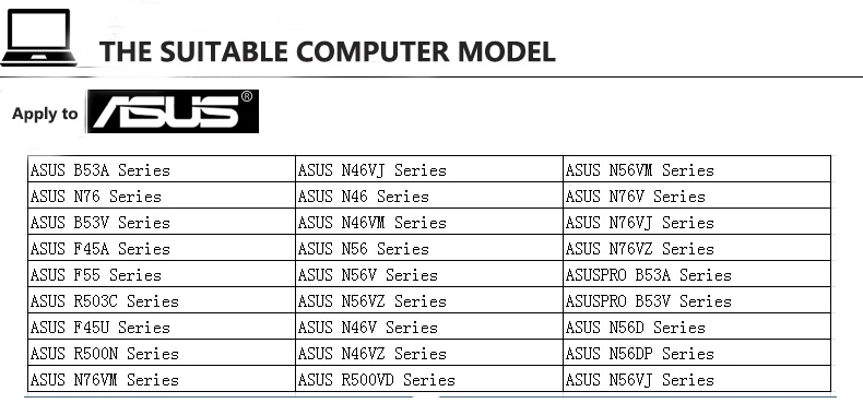 THW A31-N56 A33-N56 A32-N56 High quality Laptop Battery For ASUS N46 N46V N46VJ N46VM N46VZ N56 N56V N56VJ N56VM N76 N76VZ
THW A31-N56 A33-N56 A32-N56 High quality Laptop Battery For ASUS N46 N46V N46VJ N46VM N46VZ N56 N56V N56VJ N56VM N76 N76VZ