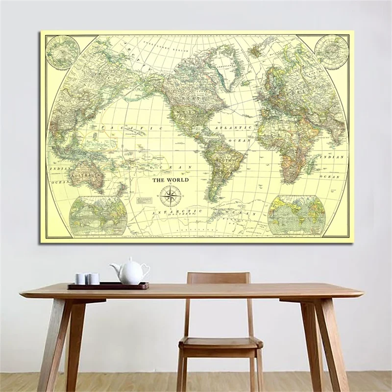 Vintage World Map Poster 225*150cm Retro World Globe Map Personalized Large Atlas Painting Decoration for Office School Supplies
Vintage World Map Poster 225*150cm Retro World Globe Map Personalized Large Atlas Painting Decoration for Office School Supplies