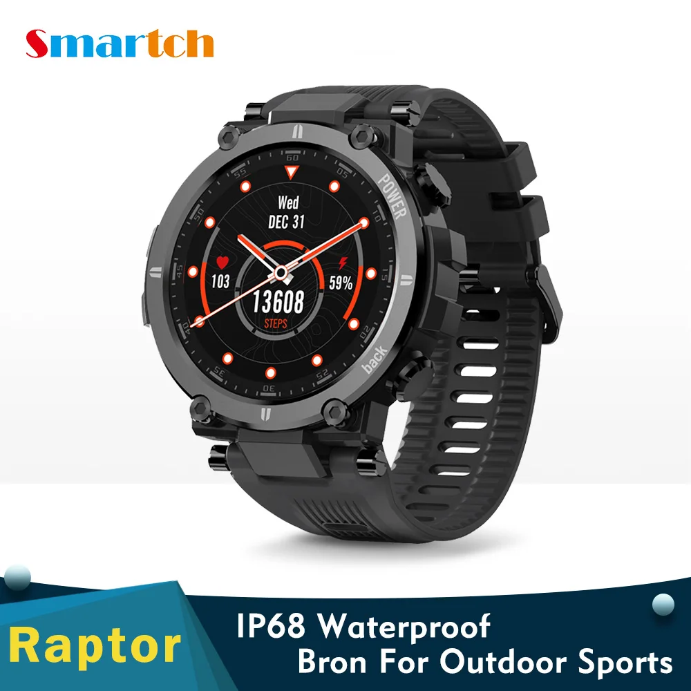 NEW 696 Raptor Outdoor Sport Watch Rugged Bluetooth Full Touch Smart Watch Ip68 Waterproof Tracker Fashion Smartwatch For Men
NEW 696 Raptor Outdoor Sport Watch Rugged Bluetooth Full Touch Smart Watch Ip68 Waterproof Tracker Fashion Smartwatch For Men