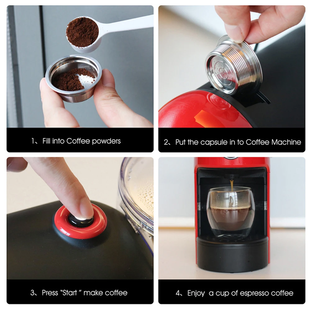 Stainless Steel Coffee Capsule For Nespresso Reutilisable Crema Espress Reusable Filter Pods Coffee Tamper Coffeeware HOT SALE
Stainless Steel Coffee Capsule For Nespresso Reutilisable Crema Espress Reusable Filter Pods Coffee Tamper Coffeeware HOT SALE