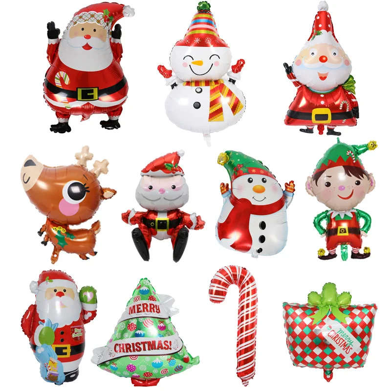 

Christmas Aluminum Foil Balloons Santa Snowman Elk New Year Christmas Party Decoration Kids Toys 2pc