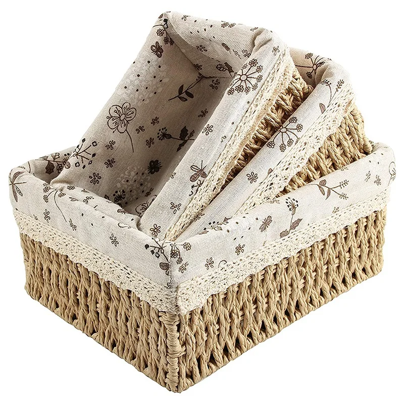 3 Pack Woven Storage Basket, Handmade Wicker Storage Basket with Removable Liner Home Decoration Organize
3 Pack Woven Storage Basket, Handmade Wicker Storage Basket with Removable Liner Home Decoration Organize