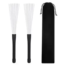 1 Pair Retractable Rubber Handles Jazz Drum Brushes Sticks Nylon 32CM Cleaning Brushes Dust Cleaning Brushes