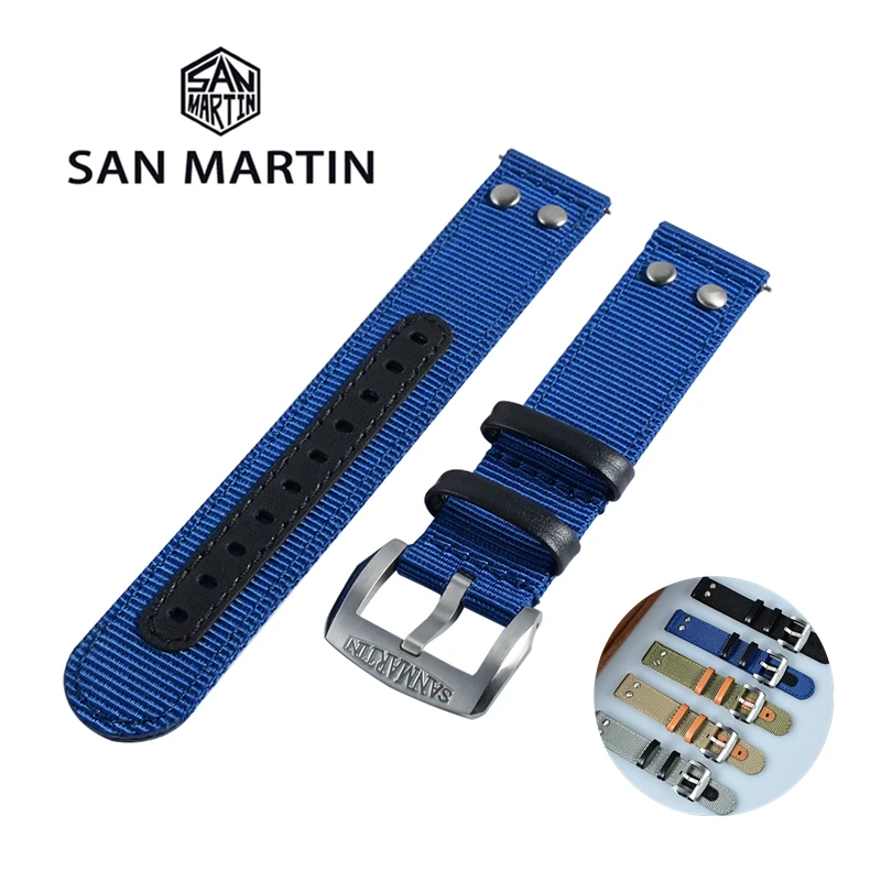 San Martin Watch Nylon Watch Strap 20mm Watchband 22mm Quick Release Spring Bar Wristband Rivet Water Absorbent Universal
San Martin Watch Nylon Watch Strap 20mm Watchband 22mm Quick Release Spring Bar Wristband Rivet Water Absorbent Universal