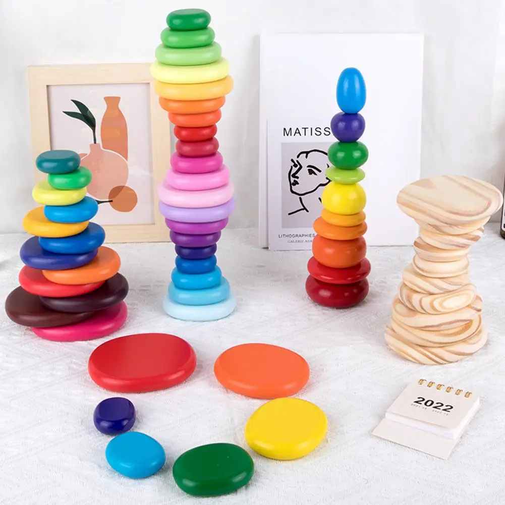 Rainbow Wood Balancing Stacked Stones Set Coloured Gems Building Block Montessori Puzzle Set Toys For Children Over 3 Years Old
Rainbow Wood Balancing Stacked Stones Set Coloured Gems Building Block Montessori Puzzle Set Toys For Children Over 3 Years Old