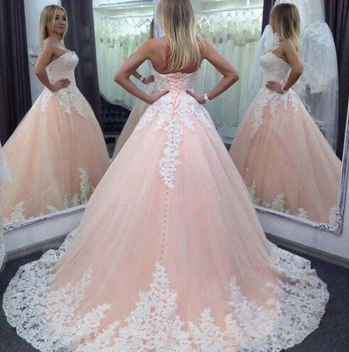 Wedding Dress Sexy Pink Quinceanera Ball Gown Dresses Sweetheart White Lace Appliques Tulle Sweet 16 Corset Back Plus Size Robes
Wedding Dress Sexy Pink Quinceanera Ball Gown Dresses Sweetheart White Lace Appliques Tulle Sweet 16 Corset Back Plus Size Robes